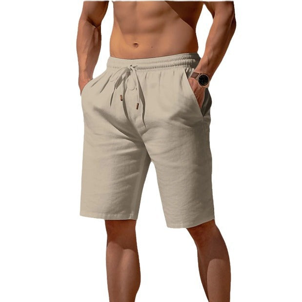 Drawstring Elastic Waist Straight Breathable Shorts